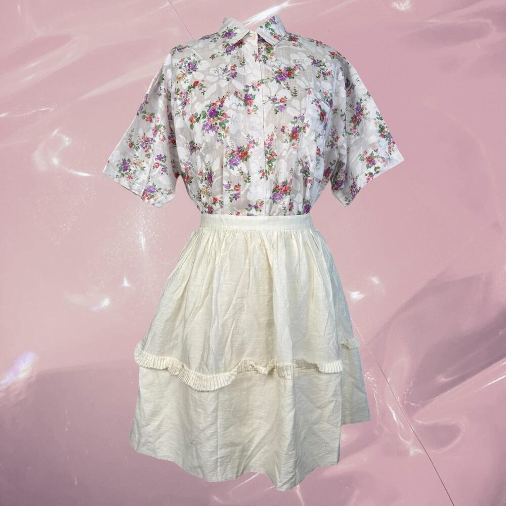 Vintage Cottage core Floral print fairy core shirt